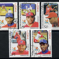 Cuba 2002 Baseball Championship set of 5 fine cto used SG 4607-11