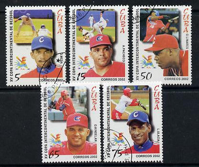 Cuba 2002 Baseball Championship set of 5 fine cto used SG 4607-11
