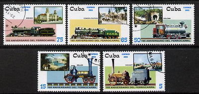 Cuba 2002 Steam Locomotives set of 5 fine cto used SG 4613-17