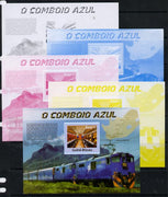 Guinea - Bissau 2013 Blue Train #2 m/sheet - the set of 5 imperf progressive proofs comprising the 4 individual colours plus all 4-colour composite, unmounted mint