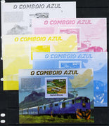 Guinea - Bissau 2013 Blue Train #3 m/sheet - the set of 5 imperf progressive proofs comprising the 4 individual colours plus all 4-colour composite, unmounted mint