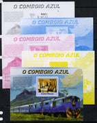 Guinea - Bissau 2013 Blue Train #4 m/sheet - the set of 5 imperf progressive proofs comprising the 4 individual colours plus all 4-colour composite, unmounted mint