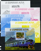 Guinea - Bissau 2013 Blue Train #5 m/sheet - the set of 5 imperf progressive proofs comprising the 4 individual colours plus all 4-colour composite, unmounted mint