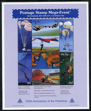 Palau 1994 Bicentenary of the Parachute (a) Postage perf sheetlet containing set of 8 unmounted mint SG 1157-54