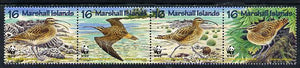 Marshall Islands 1997 WWF - Bristle-Thighed Curlew perf strip of 4 unmounted mint SG 826-29