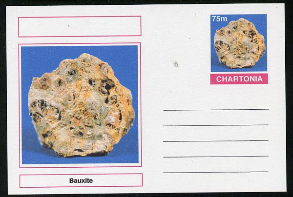 Chartonia (Fantasy) Minerals - Bauxite postal stationery card unused and fine
