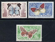 Malagasy Republic 1960 Butterflies 30c, 40c & 50c values from the def set (SG 7-9) unmounted mint*
