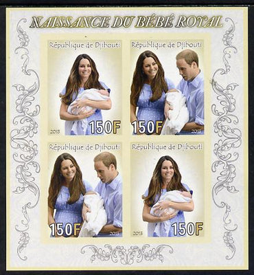 Djibouti 2013 Birth of Royal Baby (George) imperf sheetlet containing 4 values unmounted mint