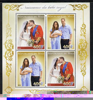 Mali 2013 Birth of Royal Baby (George) perf sheetlet containing 4 values unmounted mint