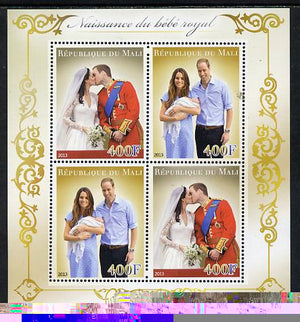 Mali 2013 Birth of Royal Baby (George) perf sheetlet containing 4 values unmounted mint