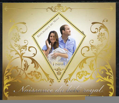 Mali 2013 Birth of Royal Baby (George) perf s/sheet containing Diamond Shaped value unmounted mint