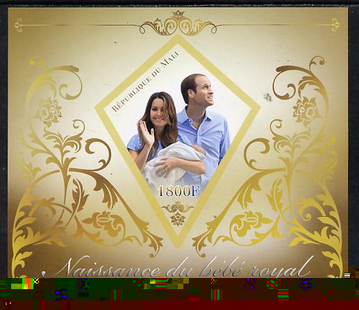Mali 2013 Birth of Royal Baby (George) imperf s/sheet containing Diamond Shaped value unmounted mint