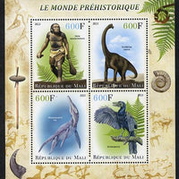 Mali 2013 The Prehistoric World perf sheetlet containing 4 values unmounted mint