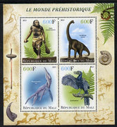 Mali 2013 The Prehistoric World perf sheetlet containing 4 values unmounted mint