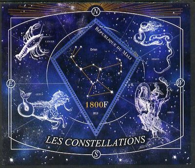Mali 2013 Constellations perf s/sheet containing one diamond shaped value unmounted mint