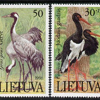 Lithuania 1991 Red Book (Birds) set of 2 unmounted mint, SG 498-19*