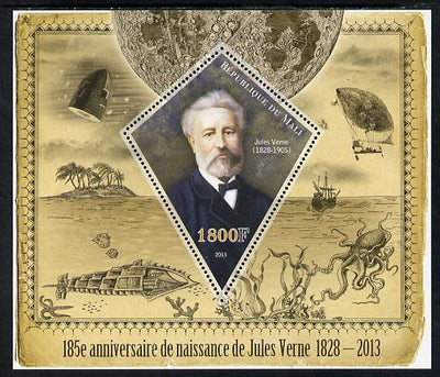 Mali 2013 185th Birth Anniversary of Jules Verne perf s/sheet containing one diamond shaped value unmounted mint