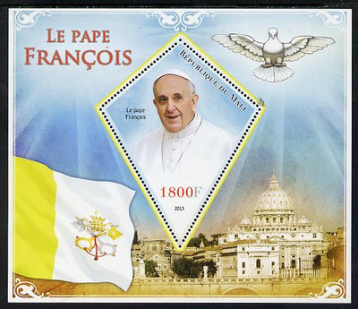Mali 2013 French Popes perf s/sheet containing one diamond shaped value unmounted mint