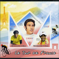 Mali 2013 Le Tour de France imperf sheetlet containing 2 triangular & one diamond shaped values unmounted mint