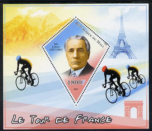 Mali 2013 Le Tour de France perf s/sheet containing one diamond shaped value unmounted mint