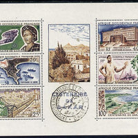 French West Africa 1958 Centenary of Dakar perf m/sheet with Philatelic Exhibition cancellation SG MS 104