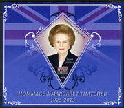 Madagascar 2013 Tribute to Margaret Thatcher perf s/sheet containing Diamond Shaped value unmounted mint