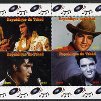 Chad 2013 Elvis Presley #1 perf sheetlet containing 4 vals unmounted mint