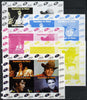 Chad 2013 Elvis Presley #1 sheetlet containing 4 vals - the set of 5 imperf progressive colour proofs comprising the 4 basic colours plus all 4-colour composite unmounted mint.