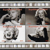 Chad 2013 Marilyn Monroe #1 perf sheetlet containing 4 vals unmounted mint. Note this item is privately produced and is offered purely on its thematic appeal.