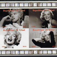 Chad 2013 Marilyn Monroe #1 imperf sheetlet containing 4 vals unmounted mint. Note this item is privately produced and is offered purely on its thematic appeal.