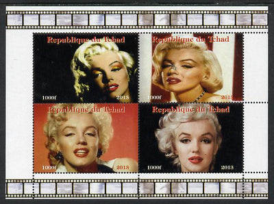 Chad 2013 Marilyn Monroe #2 perf sheetlet containing 4 vals unmounted mint. Note this item is privately produced and is offered purely on its thematic appeal.