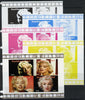 Chad 2013 Marilyn Monroe #2 sheetlet containing 4 vals - the set of 5 imperf progressive colour proofs comprising the 4 basic colours plus all 4-colour composite unmounted mint.