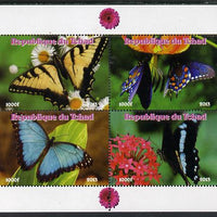 Chad 2013 Butterflies #05 perf sheetlet containing 4 vals unmounted mint. Note this item is privately produced and is offered purely on its thematic appeal.