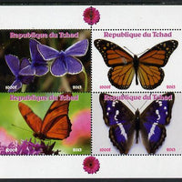 Chad 2013 Butterflies #06 perf sheetlet containing 4 vals unmounted mint. Note this item is privately produced and is offered purely on its thematic appeal.