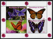 Chad 2013 Butterflies #06 perf sheetlet containing 4 vals unmounted mint. Note this item is privately produced and is offered purely on its thematic appeal.