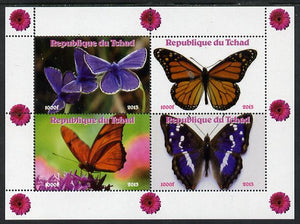 Chad 2013 Butterflies #06 perf sheetlet containing 4 vals unmounted mint. Note this item is privately produced and is offered purely on its thematic appeal.
