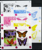 Chad 2013 Butterflies #06 sheetlet containing 4 vals - the set of 5 imperf progressive colour proofs comprising the 4 basic colours plus all 4-colour composite unmounted mint.