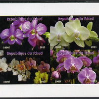 Chad 2013 Orchids imperf sheetlet containing 4 vals unmounted mint. Note this item is privately produced and is offered purely on its thematic appeal.