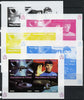 Chad 2013 Star Trek #3 sheetlet containing 4 vals - the set of 5 imperf progressive colour proofs comprising the 4 basic colours plus all 4-colour composite unmounted mint.