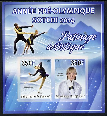 Djibouti 2013 Sochi Winter Olympics - Ice Dance imperf sheetlet containing 2 values unmounted mint