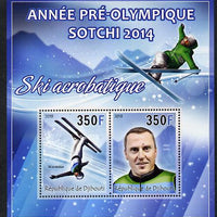 Djibouti 2013 Sochi Winter Olympics - Freestyle Skiing perf sheetlet containing 2 values unmounted mint