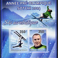 Djibouti 2013 Sochi Winter Olympics - Freestyle Skiing imperf sheetlet containing 2 values unmounted mint