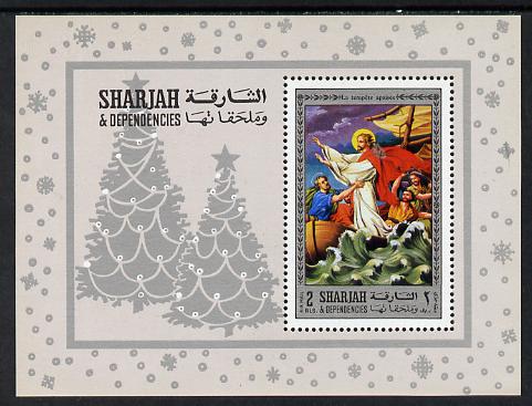 Sharjah 1971 Life of Christ,#3 perf m/sheet (Walking on Water) Mi BL 79A unmounted mint