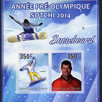 Djibouti 2013 Sochi Winter Olympics - Snowboarding imperf sheetlet containing 2 values unmounted mint