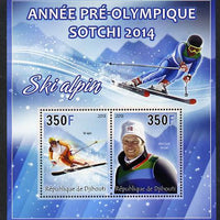 Djibouti 2013 Sochi Winter Olympics - Alpine Skiing perf sheetlet containing 2 values unmounted mint