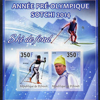 Djibouti 2013 Sochi Winter Olympics - Cross-Country Skiing imperf sheetlet containing 2 values unmounted mint