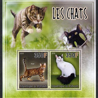 Djibouti 2013 Domestic Cats #4 perf sheetlet containing 2 values unmounted mint
