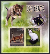 Djibouti 2013 Domestic Cats #4 imperf sheetlet containing 2 values unmounted mint