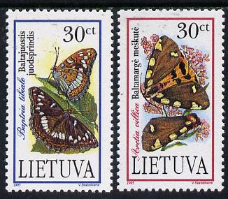 Lithuania 1995 Red Book (Butterflies) set of 2 unmounted mint
