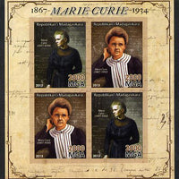 Madagascar 2013 Marie Curie imperf sheetlet containing 4 values unmounted mint